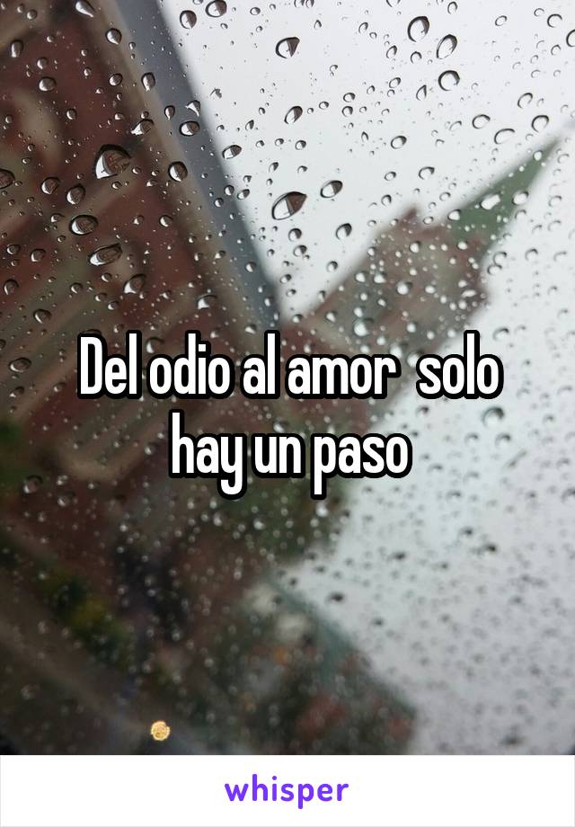 Del odio al amor  solo hay un paso