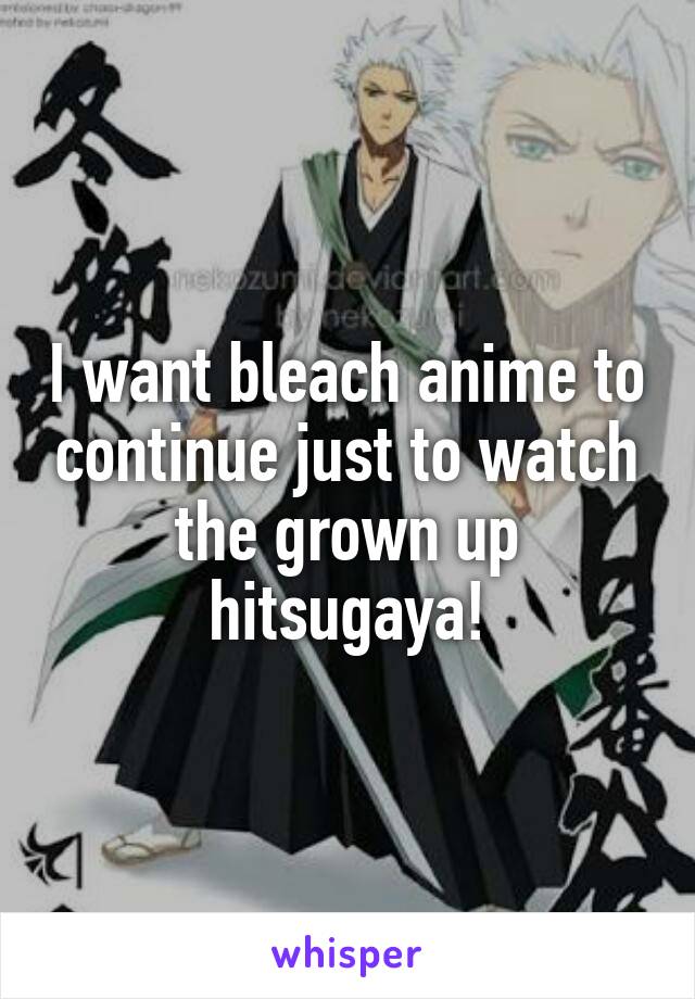 I want bleach anime to continue just to watch the grown up hitsugaya!