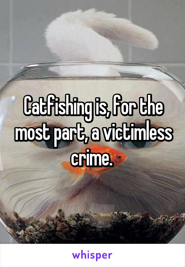 Catfishing is, for the most part, a victimless crime. 