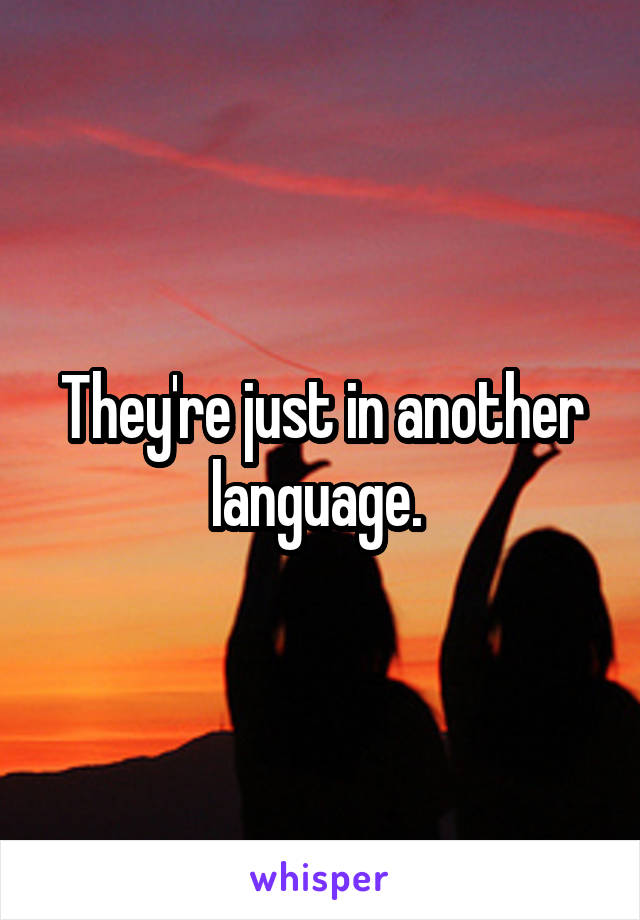 They're just in another language. 