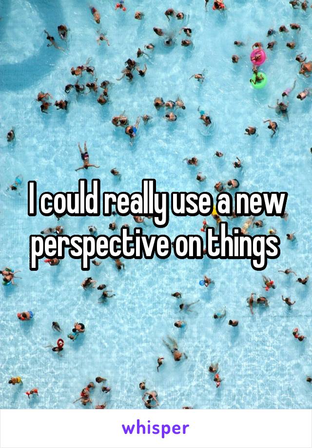 I could really use a new perspective on things 