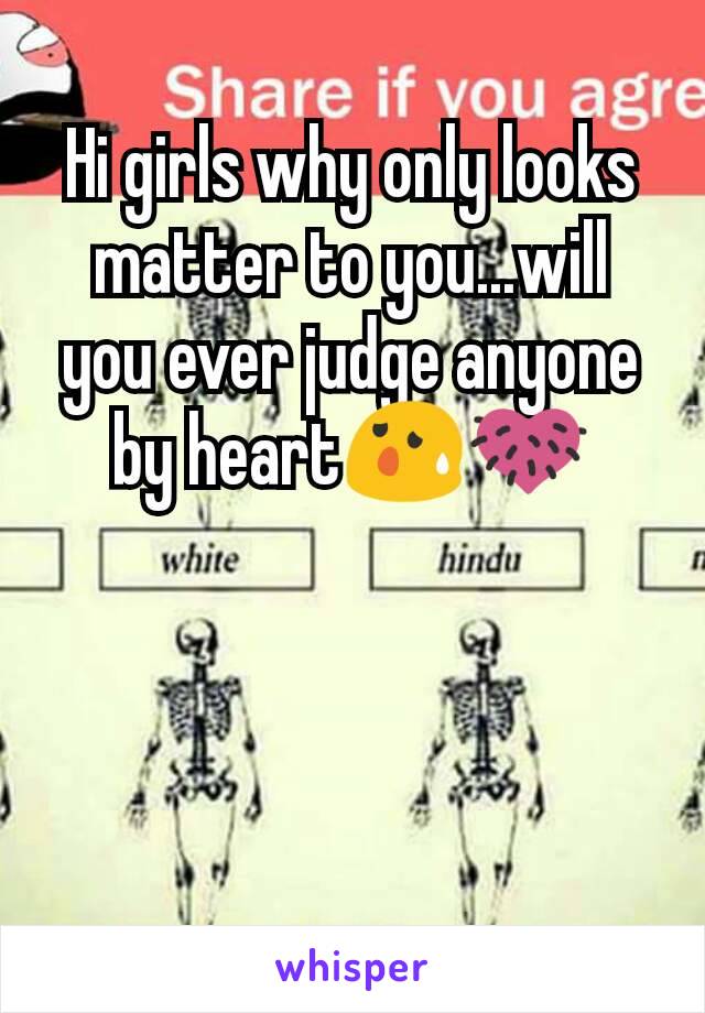 Hi girls why only looks matter to you...will you ever judge anyone by heart😰💛