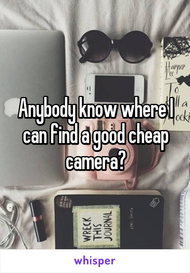 Anybody know where I can find a good cheap camera?