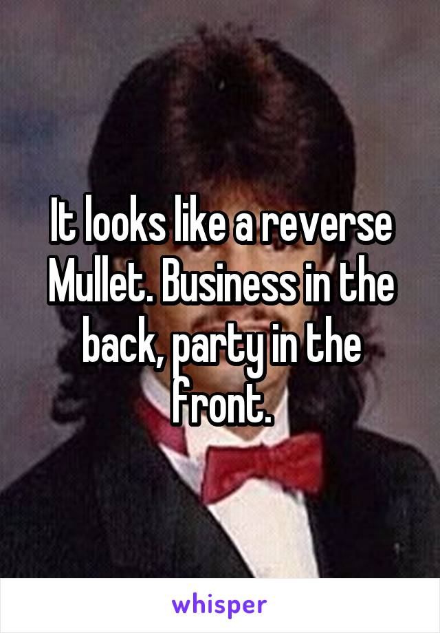 It looks like a reverse Mullet. Business in the back, party in the front.