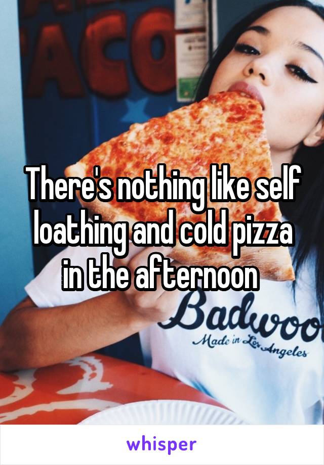 There's nothing like self loathing and cold pizza in the afternoon 