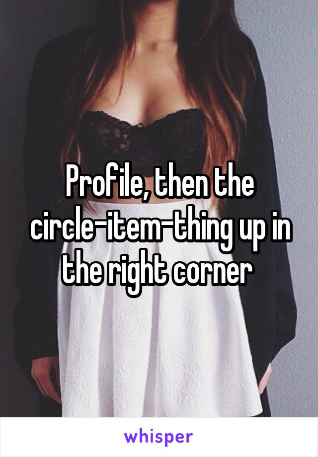 Profile, then the circle-item-thing up in the right corner 