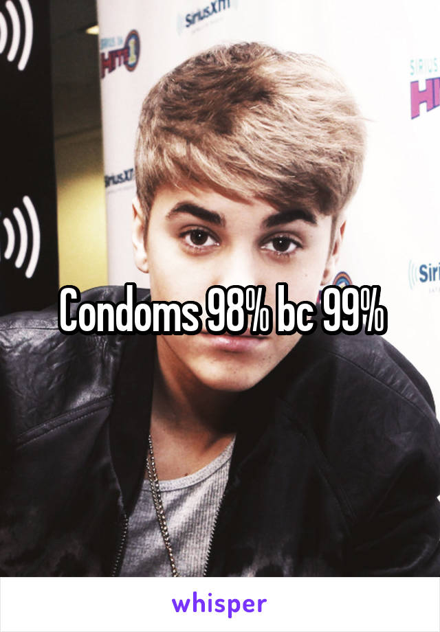 Condoms 98% bc 99%