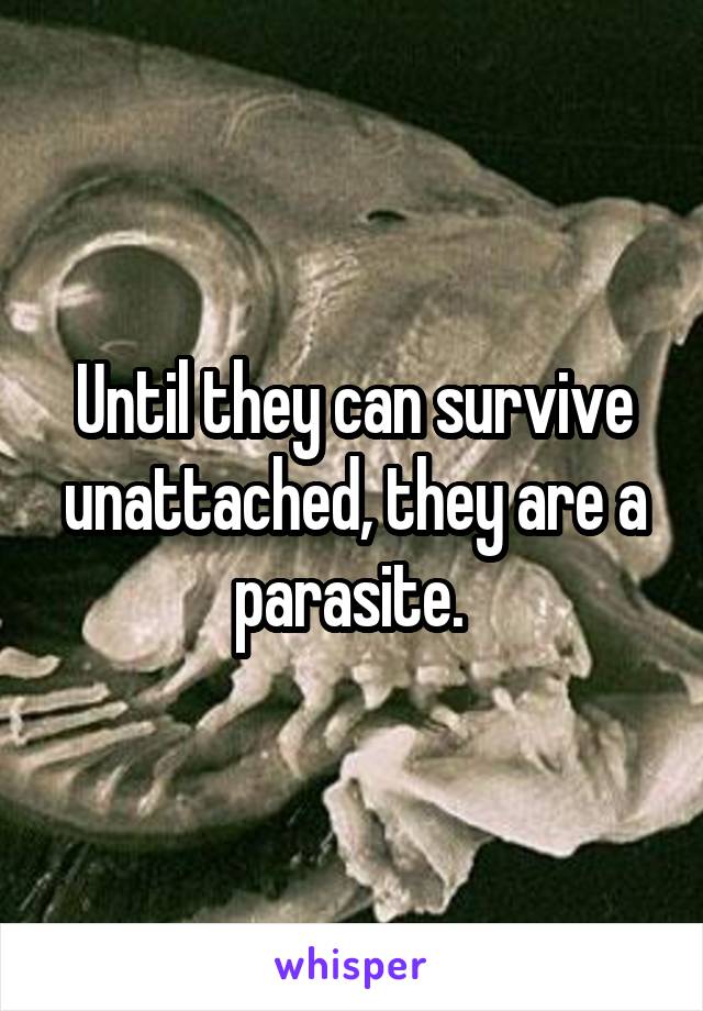 Until they can survive unattached, they are a parasite. 