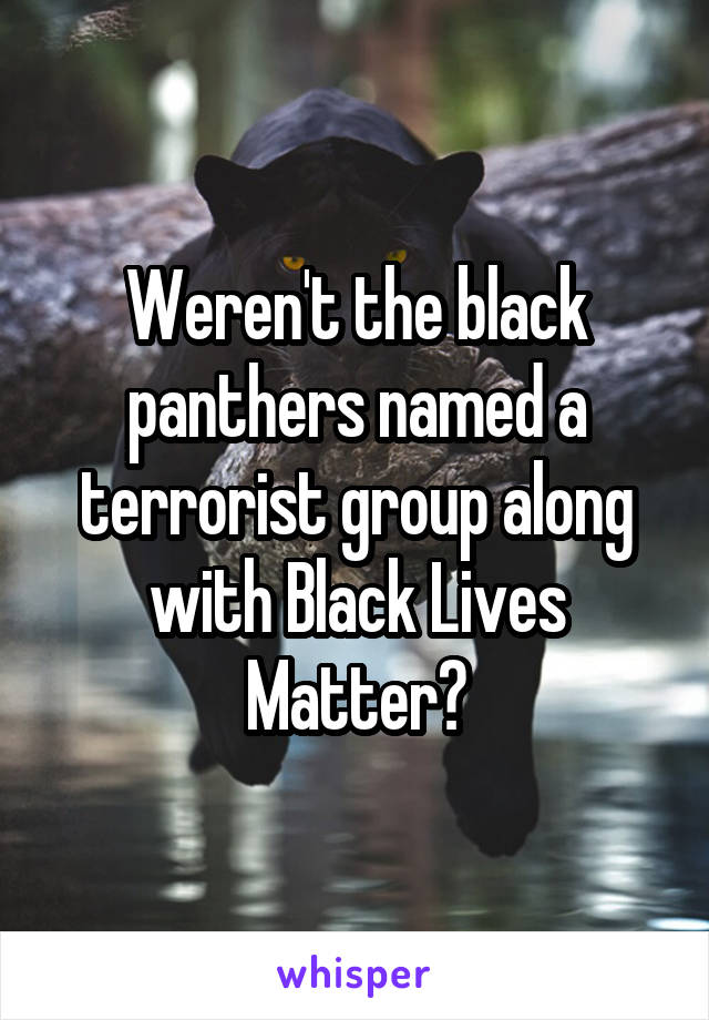 Weren't the black panthers named a terrorist group along with Black Lives Matter?