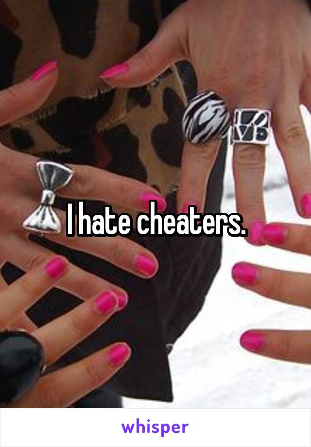  I hate cheaters. 