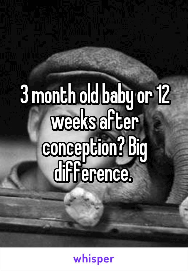 3 month old baby or 12 weeks after conception? Big difference. 