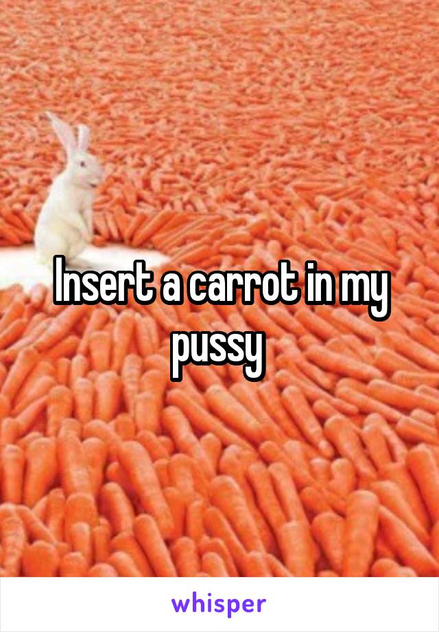 Insert a carrot in my pussy 