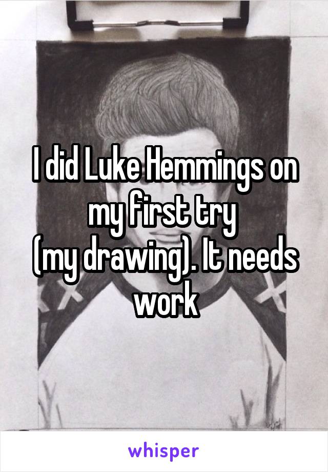 I did Luke Hemmings on my first try 
(my drawing). It needs work
