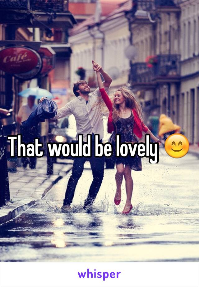That would be lovely 😊