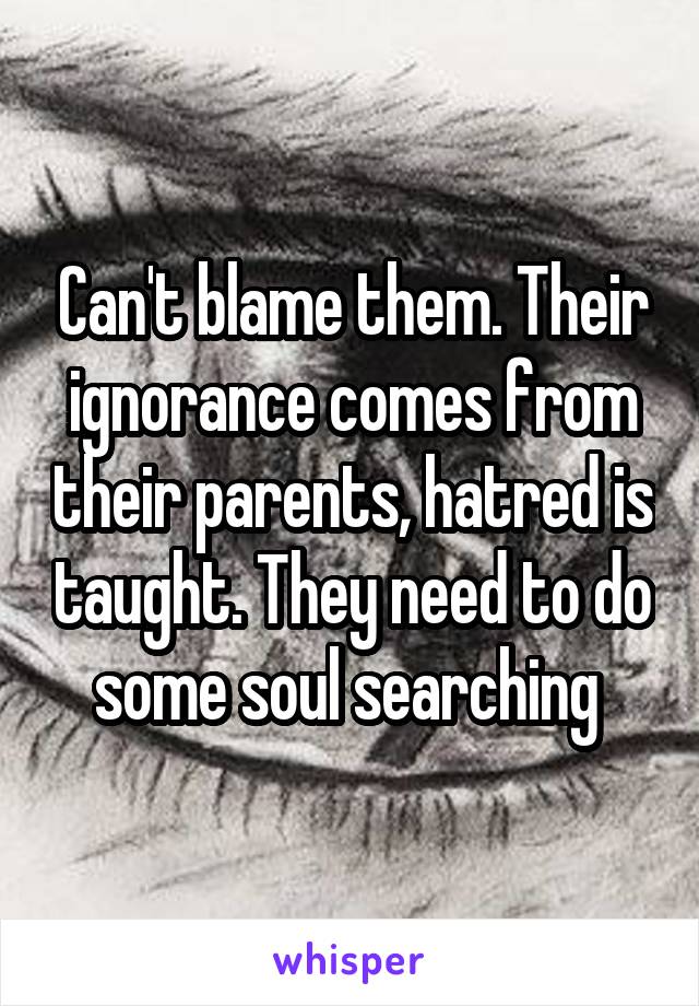 Can't blame them. Their ignorance comes from their parents, hatred is taught. They need to do some soul searching 