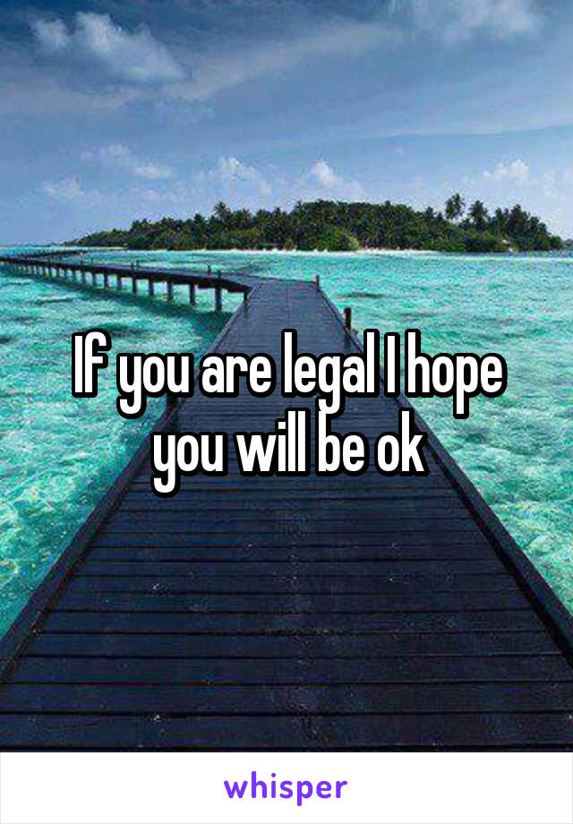 If you are legal I hope you will be ok