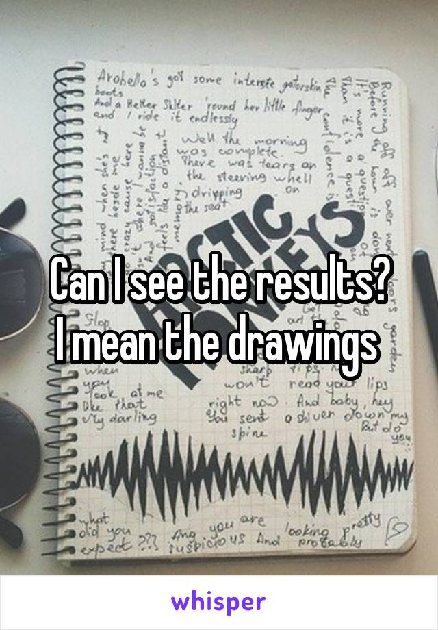Can I see the results?
I mean the drawings 