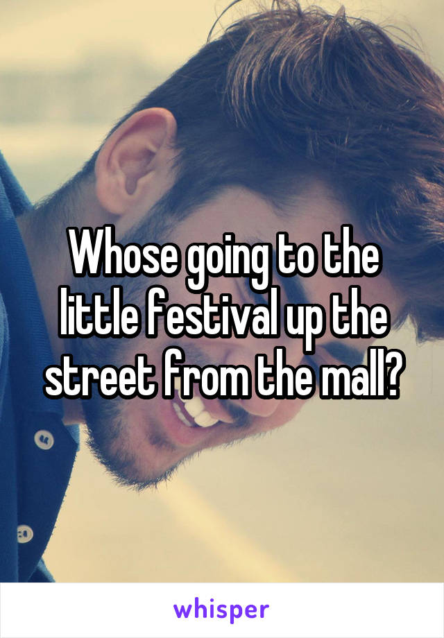 Whose going to the little festival up the street from the mall?