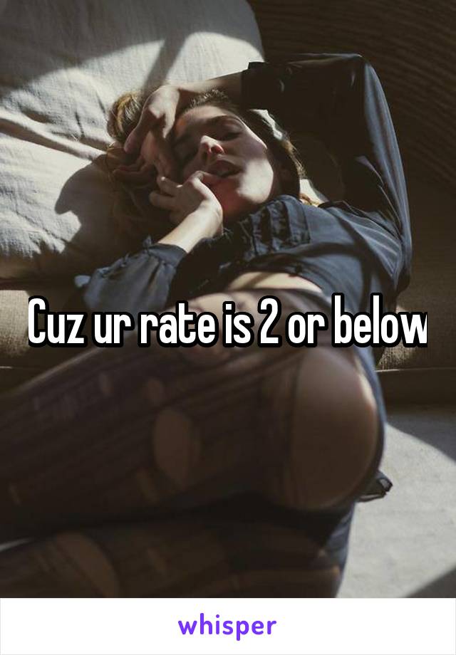 Cuz ur rate is 2 or below