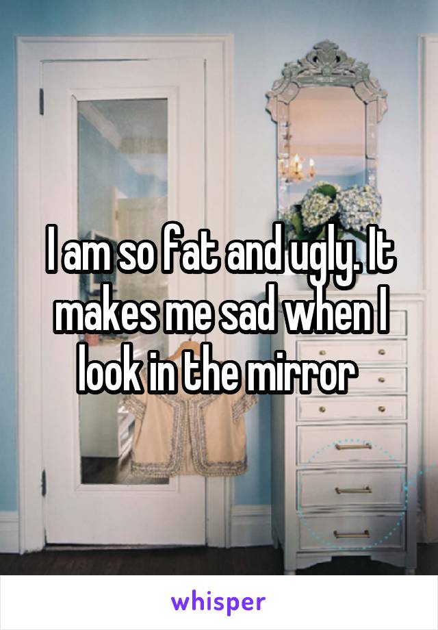 I am so fat and ugly. It makes me sad when I look in the mirror 