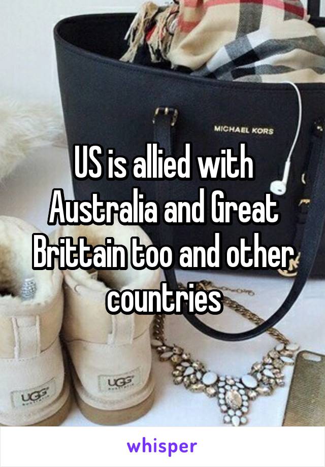 US is allied with Australia and Great Brittain too and other countries