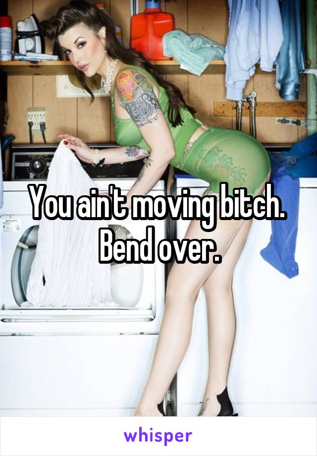 You ain't moving bitch.  Bend over.