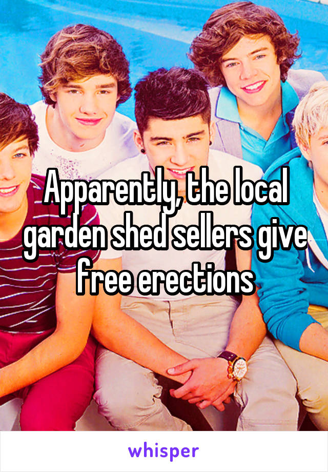 Apparently, the local garden shed sellers give free erections