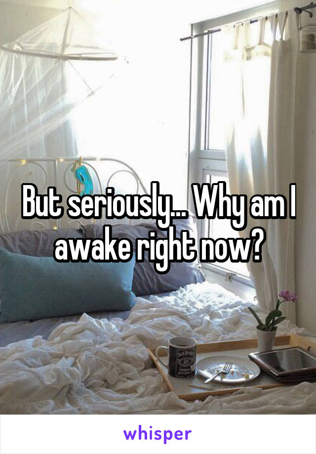 But seriously... Why am I awake right now?