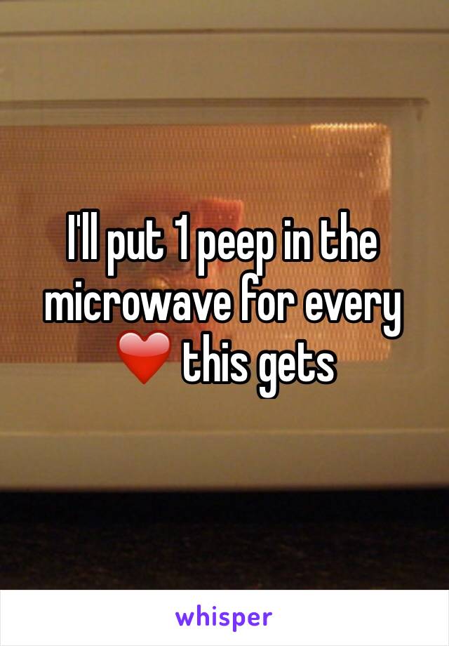 I'll put 1 peep in the microwave for every ❤️ this gets