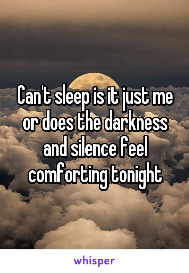 Can't sleep is it just me or does the darkness and silence feel comforting tonight