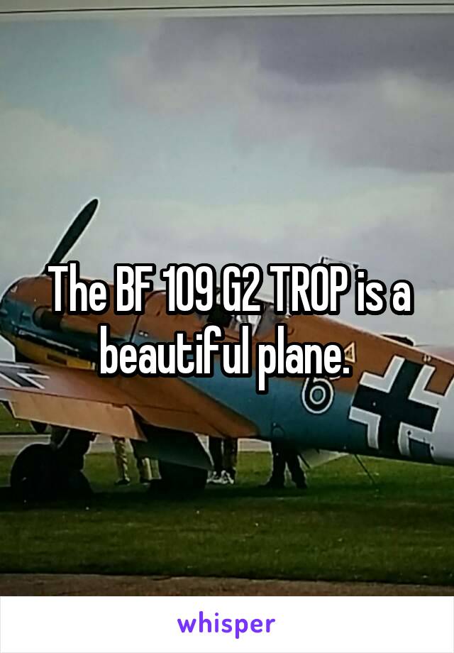 The BF 109 G2 TROP is a beautiful plane. 