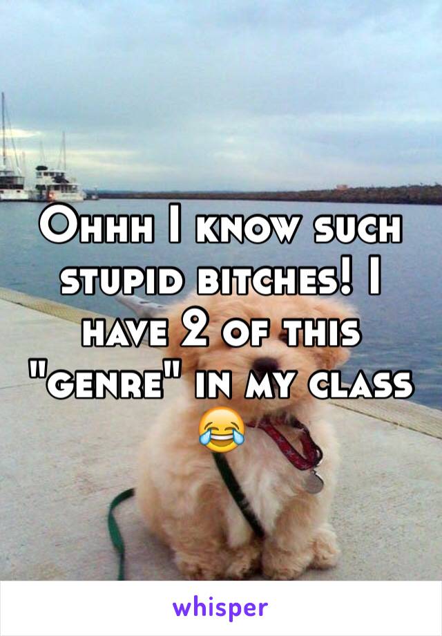 Ohhh I know such stupid bitches! I have 2 of this "genre" in my class 😂