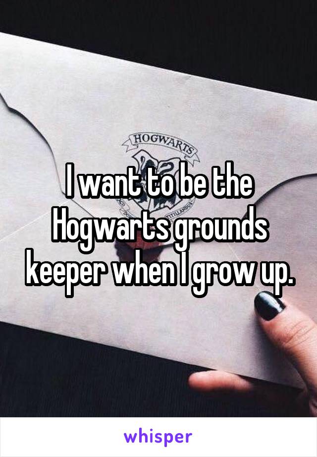 I want to be the Hogwarts grounds keeper when I grow up.