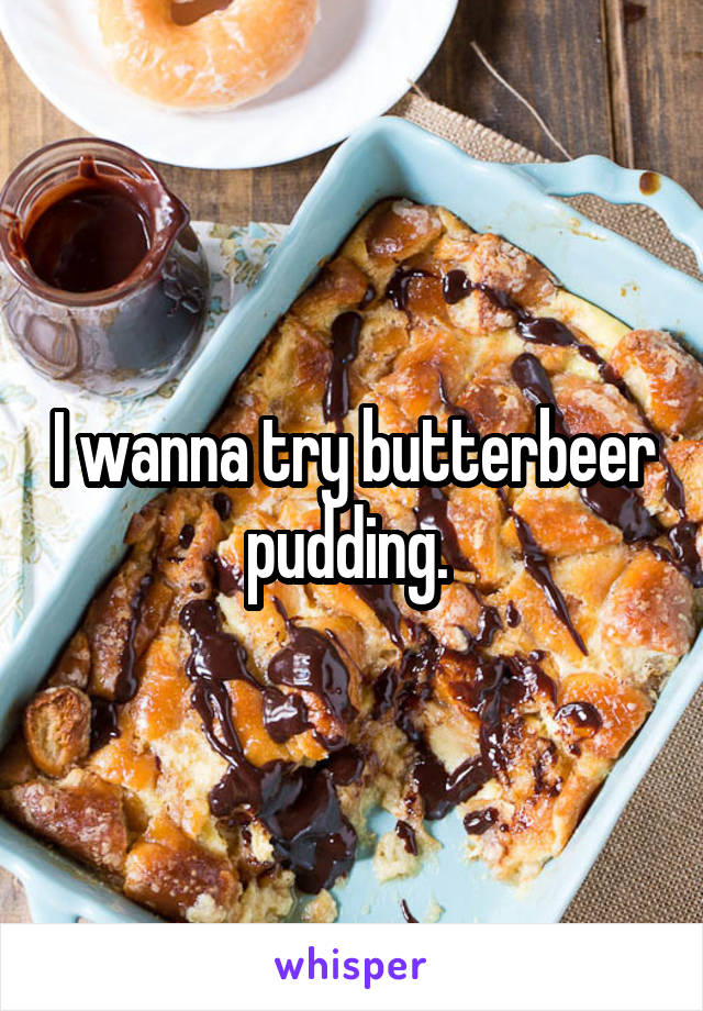 I wanna try butterbeer pudding. 