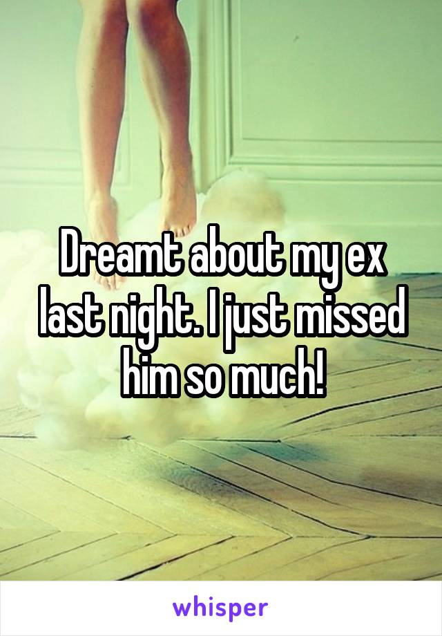 Dreamt about my ex last night. I just missed him so much!