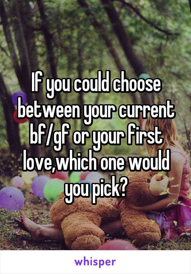 If you could choose between your current bf/gf or your first love,which one would you pick?