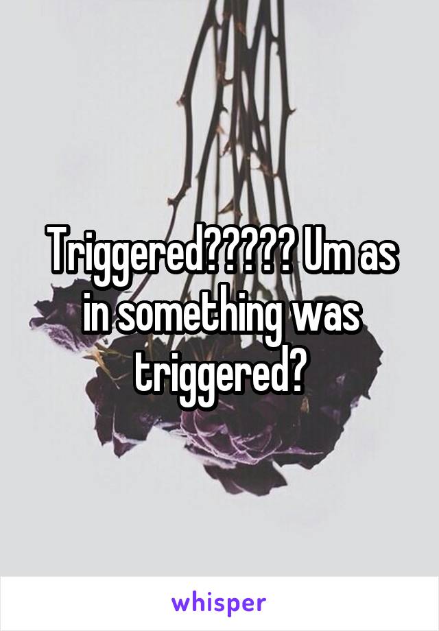 Triggered????? Um as in something was triggered?