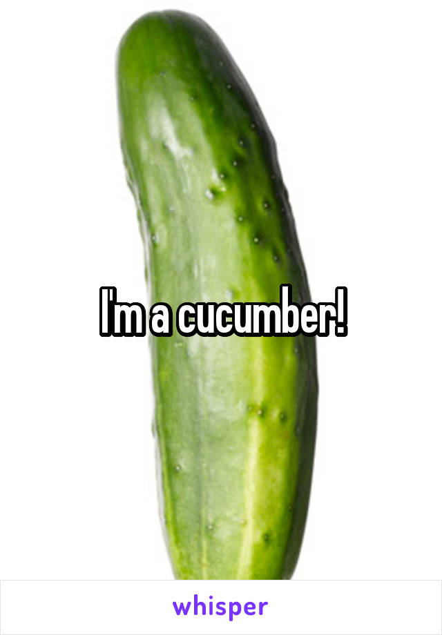 I'm a cucumber!