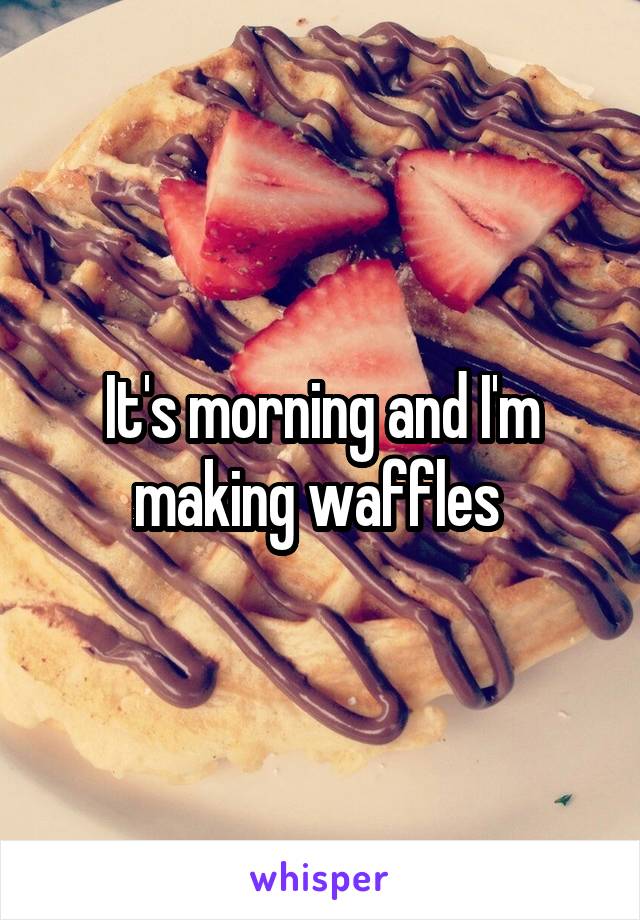 It's morning and I'm making waffles 