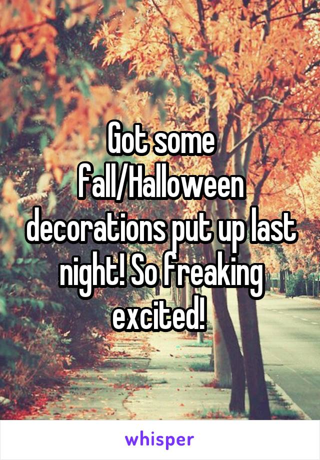 Got some fall/Halloween decorations put up last night! So freaking excited! 