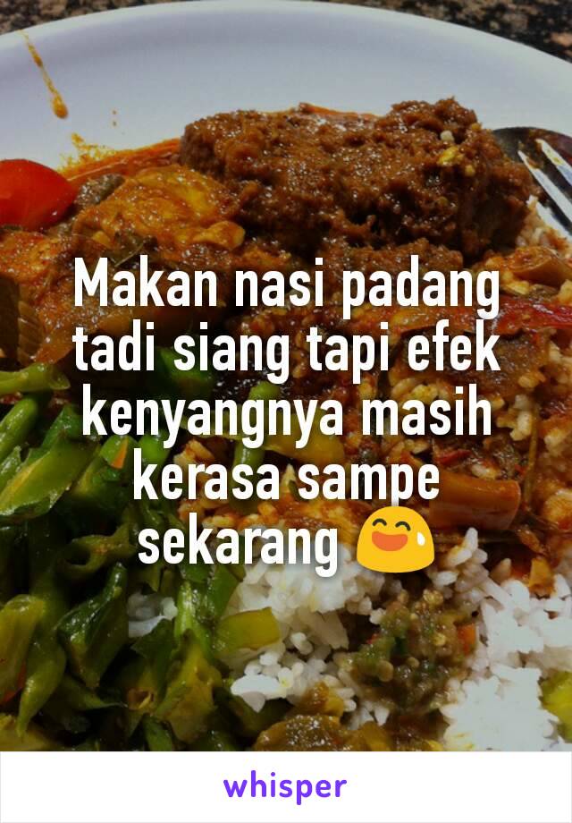 Makan nasi padang tadi siang tapi efek kenyangnya masih kerasa sampe sekarang 😅