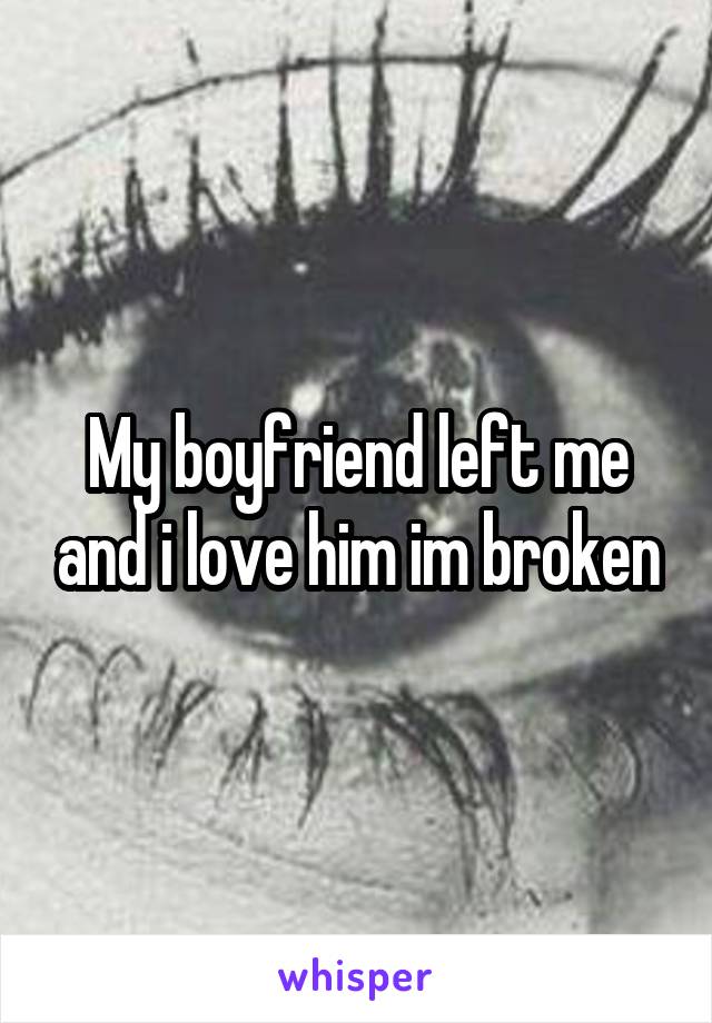 My boyfriend left me and i love him im broken