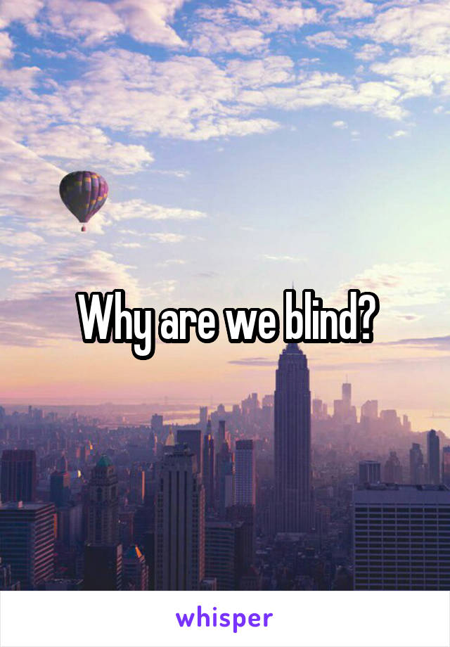 Why are we blind?