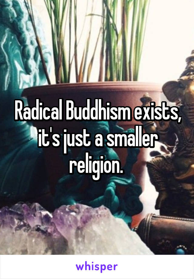 Radical Buddhism exists, it's just a smaller religion. 