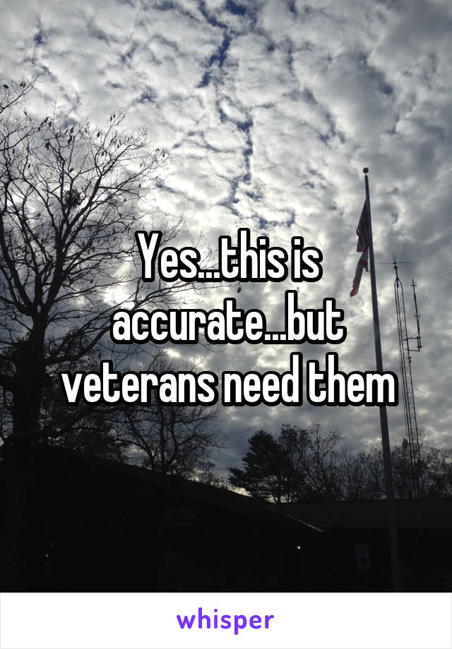 Yes...this is accurate...but veterans need them