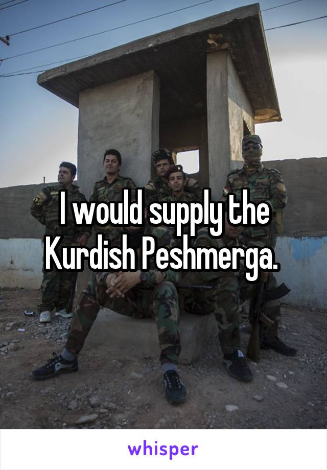 I would supply the Kurdish Peshmerga. 