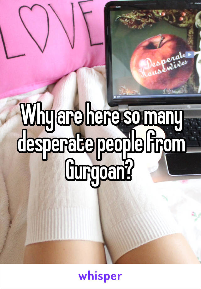 Why are here so many desperate people from Gurgoan? 