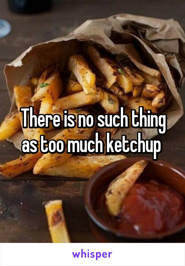 There is no such thing as too much ketchup 