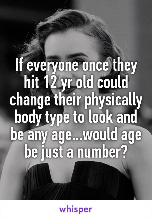 If everyone once they hit 12 yr old could change their physically body type to look and be any age...would age be just a number?