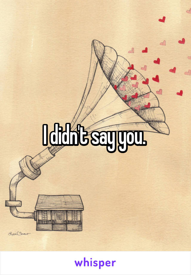 I didn't say you. 